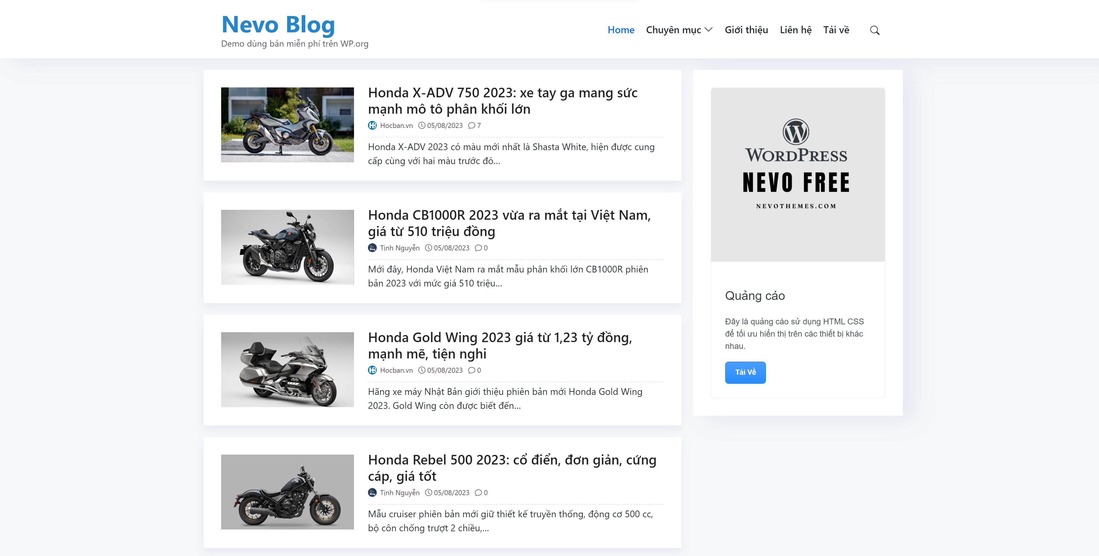 Ví dụ về sử dụng Banner quảng cáo HTML CSS responsive (kiểu dọc)