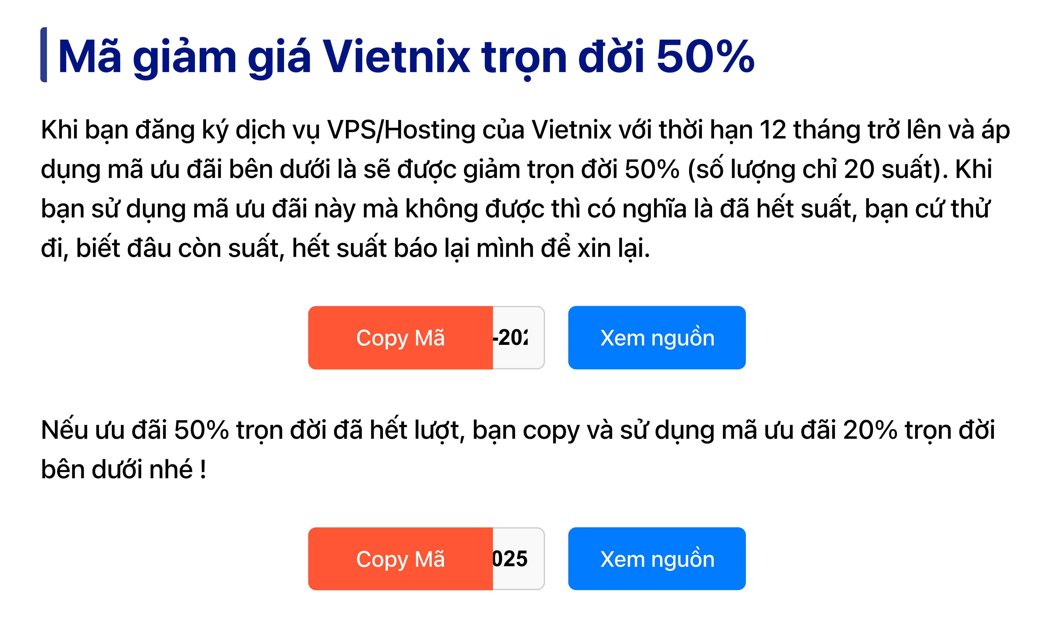 nút copy mã giảm giá không tự động mở link affiliate